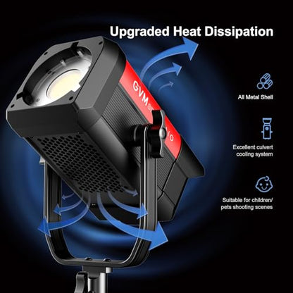 GVM 300W Bi-Color LED Video Light with Softbox, SD300B AIO Photography Light with Bluetooth Control, 2700K–6800K Continuous Lighting for Studio, YouTube, Film, 221950lux/1m,12 Scene Effects - size: 300W - With Softbox