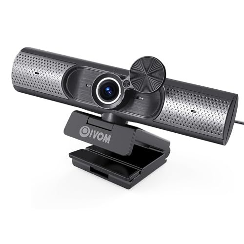 Webcam with Microphone and Speaker, 1080P Web Camera for Desktop Computer Laptop, USB Camera with Physical Privacy Cover,Plug and Play, Streaming Webcam, Wide Angle PC Cam (1080p mic Speaker)