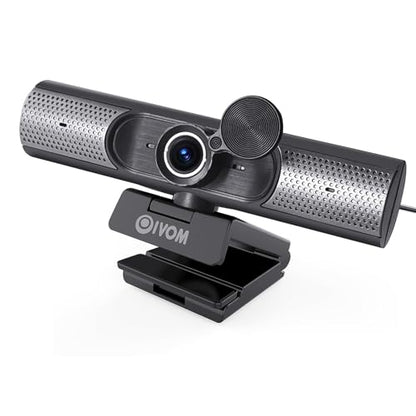 Webcam with Microphone and Speaker, 1080P Web Camera for Desktop Computer Laptop, USB Camera with Physical Privacy Cover,Plug and Play, Streaming Webcam, Wide Angle PC Cam (1080p mic Speaker)