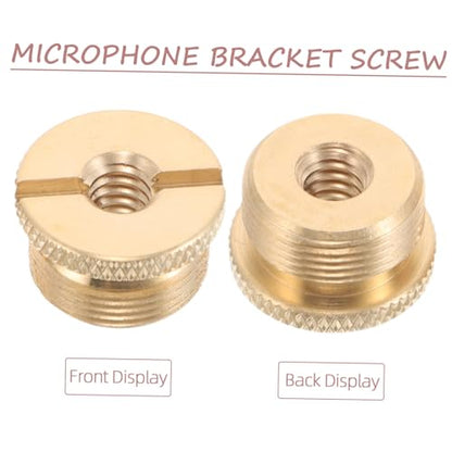 Garneck 2Pcs Microphone Screw Adapter Kit Female to Copper Threaded Adapter for Mic Stand Mount for Recording and Live Streaming