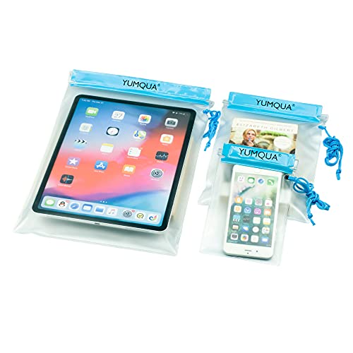 YUMQUA Clear Waterproof Bag, Waterproof Document Pouch Passport Holder Water Tight Map Case Waterproof Pouch Water Proof Small Dry Bags for Kindle Phone Tablet Camera, Kayak Boat PaddleBoard - color: Blue