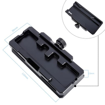 NICEYRIG Extended Quick Release Plate for Manfrotto-Style to Quick Release Clamp for Arca-Swiss, Tripod to Gimbal Adapter Applicable for DJI RS 4/4 Pro/3/3 Pro/2/RSC2, Ronin S - 563