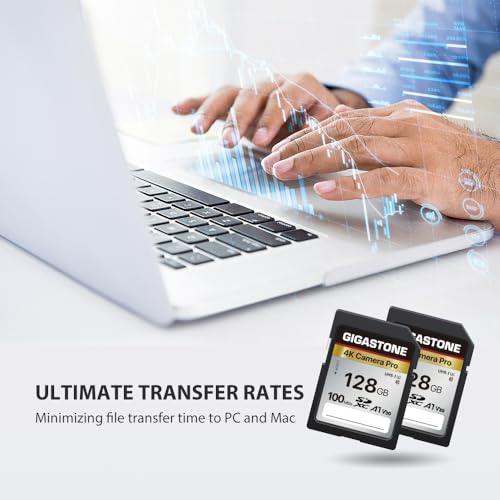 【5-Years Data Recovery】 GIGASTONE 128GB SD Card, 4K Camera Pro, UHS-I A1 V30 U3 Class 10 SDXC Memory Card 4K UHD Video Compatible with Digital Camera, Full-Sized SD Card, with 1 Mini Case - color: 128GB 4K Camera Pro SD Card 1-Pack