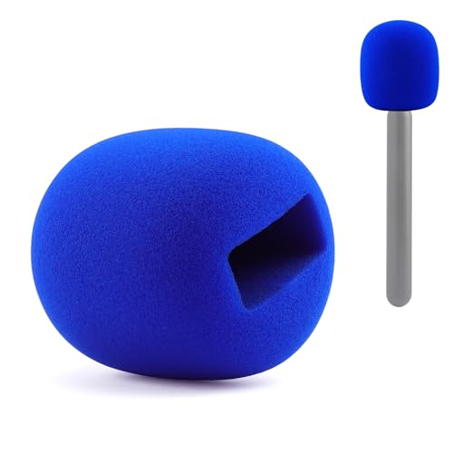 Windscreen for DJI/Rode/Hollyland Wireless Microphone Handheld Handle Blue Stand Windshield - color: Blue