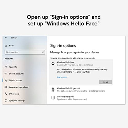 TOALLIN 1080P Webcam for Windows Hello Face Login, IR Facial Recognition, Windows Hello Compatible Webcam with Microphone, Computer Camera, Wide Angle View USB Web Camera with Privacy Cover - style: 1080P Webcam with Windows Hello