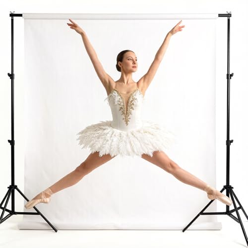 10ft Adjustable Photo Backdrop Stand Kit with Carry Bag & Clamps - Portable Background Support System for Studio, Wedding, Party Photography