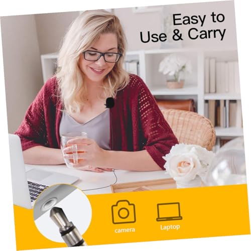 Ciieeo 5pcs Clip-on Lavalier Microphones, Professional Omnidirectional Condenser Mic for Phone Recording, Black Wired Lapel Mics for Teaching, Interviews, Vlogging, and Public Speaking