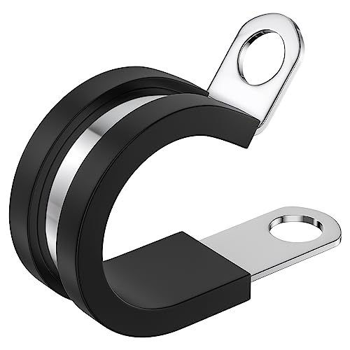 RTHIEAI 20 PCS 1/2 Inch Stainless Steel Cable Clamps - Insulated, Hose & Pipe Clamps - size: 1/2 Inch, style: 20 pcs