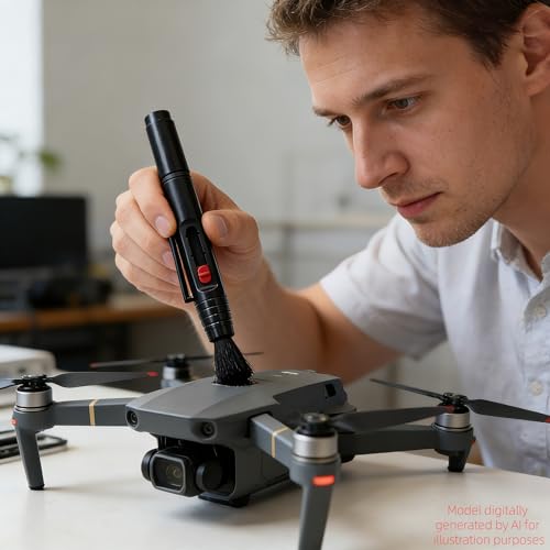 2pcs Lens Cleaning Pen with Carbon Cleaning Head and Brush for DSLR Digital Camera and Drone, Telescope, Magnifying Glass, Mobile Phone Screen, etc.