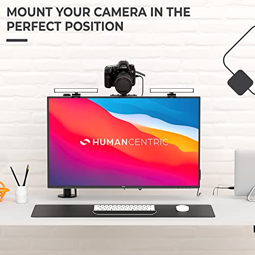 HumanCentric DSLR Monitor Mount Small, Desk Camera Mounting, Light Webcam, Microphone Shelf for Monitor VESA Arm, Replace Clamp Tripods, 100x100mm Patterns, Aluminum, Hardware Included - size: Small Shelf