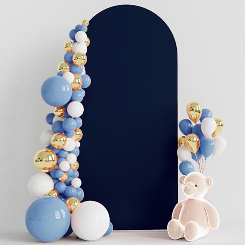 Wokceer 6FT Wedding Arch Cover Spandex Fitted Wedding Arch Stand Covers Round Top Navy Blue Chiara Arch Cover for Birthday Party Ceremony Banquet Decor - color: Navy Blue, size: 6 FT