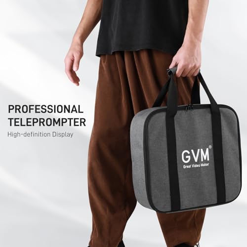 GVM 12" Teleprompter kit with Remote Control & App, Collapsible Teleprompter for iPad Tablet Phone DSLR Camera, Prompter with Carry Case, HD Refective Display, for Video Recording/Vlogger - size: 12inch