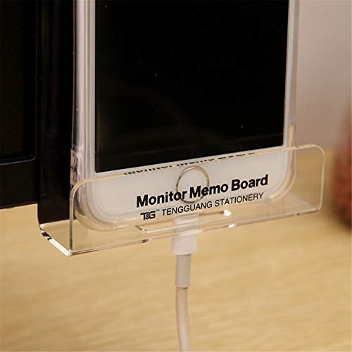 MINSA Fashion Multifunction Utility Acrylic Transparent Computer Monitors Side Panel/Memo Pads/Message Boards/Sticky Boards for Computer Screen, 1 Set (Left & Right) (Phone Holder) - color: Phone Holder