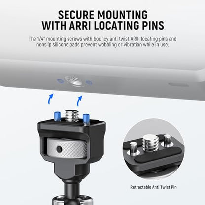 NEEWER 7" Articulating Magic Arm with 360° Ball Heads & Locating Pins for ARRI, Camera Monitor Mount with 1/4" Screws for DSLR Action Camera Monitor Video Light Compatible with SmallRig Cage Rig, ST07 - size: 7"
