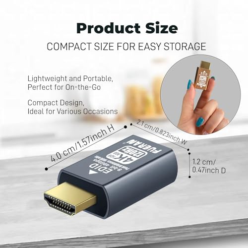 4K 120Hz HDMI 2.1 Dummy Plug – High-Resolution Virtual Display Emulator for PC, VR Headsets & Cryptocurrency Mining EDID Headless Ghost Display Adapter