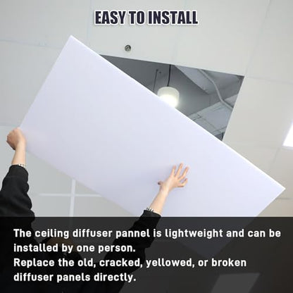 8 Pack Fluorescent Light Diffuser Panel for Drop Ceiling Light, 46.5" x 22.5" x 0.2" Replacement Ceiling Light Sheet Polycarbonate Fixture Panels for Classroom Office Home Hospital (White)