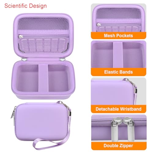 Elonbo Camera Carrying Case for KODAK PIXPRO FZ55 / FZ53 / FZ45 / FZ43 16MP Digital Camera, Vlogging Camera Storage Holder Travel Bag, Mesh Bag Fits Batteries, Cable, Memory Card, Card Reader,Purple - color: Purple
