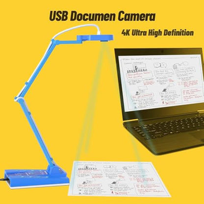Mirabox 4K Ultra HD 3-in-1 15MP USB Document Camera/Webcam/Visualizer,Compatible with Mac OS,Windows,Chromebook for Live Demo,Web Conferencing,Distance Learning,Remote Teaching,Object Viewing - size: HSV223-1500