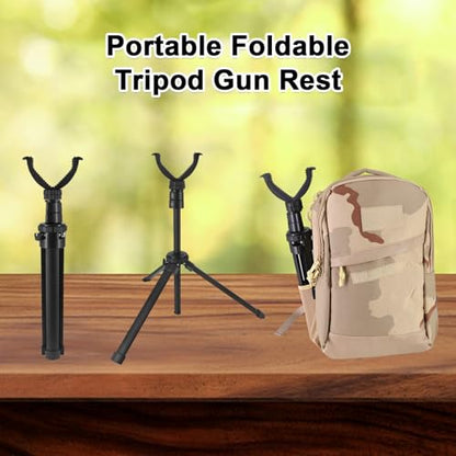 HUNTPAL Portable Shooting Stick Tripod Gun Rest | Portable, Adjustable Height, Compact Aluminum Construction, For Range Table Shooting Target Practice - color: Tripod-690: 18"-52"