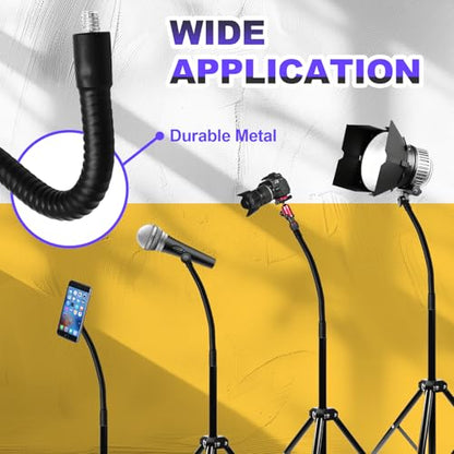 16" Gooseneck Tube Extension Holder, 2 PCS 1/4"-20 Female to Male | Female to Male Thread, Metal Universal Hose, Flexible Arm, For Phone Action Camera Microphone - size: 16 Inch