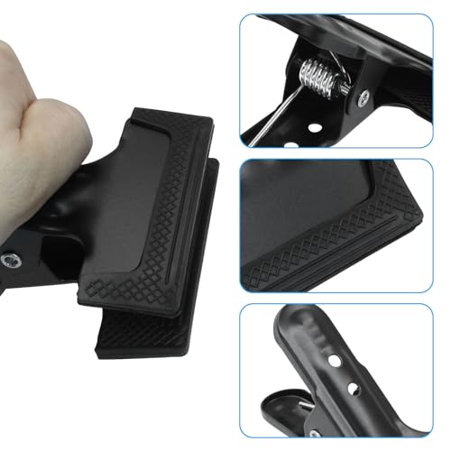 6 Pack Heavy Duty Spring Clamps, Large Black Metal Clamps Background Clips A Clip for Photography Backdrops Photo Studio - color: 6 Pack Black