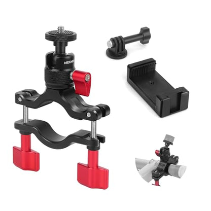 Heavy Duty Aluminum Handlebar Mount for Action Cameras - Bike & Motorcycle Clamp Bracket for GoPro, Insta360 X4/X3, DJI Osmo Action - Stable Off-Road Filming