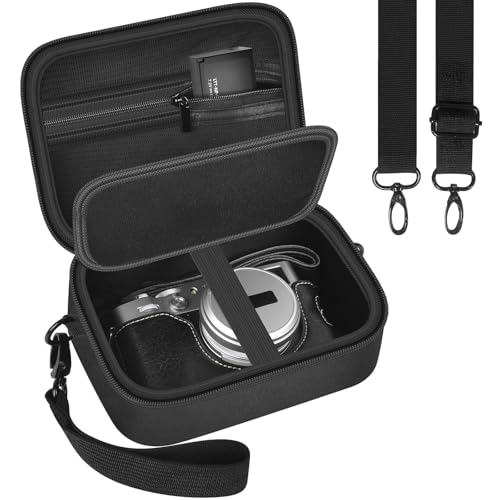 GWCASE Digital Camera Case Compatible with Fujifilm X100VI X100V X100F X100S X-E5, Portable Travel Carrying Bag Fits Camera with Strap & Protective Cover, 6mm Thickened EVA Protective Shell,Case Only - style: For Device With Protective Case & Strap