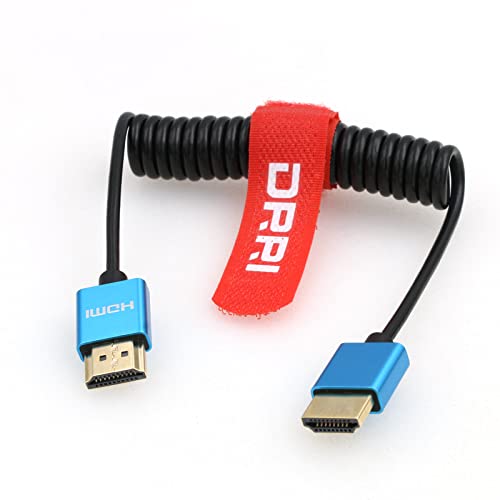 8K HDMI to HDMI 2.1 Ultra High-Speed Braided Coiled Cable for Sony A7III a7s3 A7RV FX6,Z Cam E2 S6 - color: Blue Coiled Cable, size: HDMI-HDMI