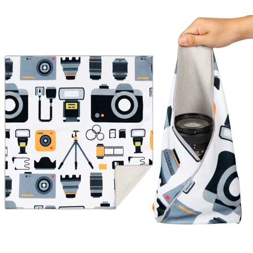 Walking Way Protective Wrap, Self-Adhesive Magic Cloth Camera Wrap, Storage Cloth, Anti-Scratch, Dustproof, Washable Lens Pouch for DSLR, Smartphones, Laptops, Cosmetic - color: Camera-Kit, size: 13.78 inch