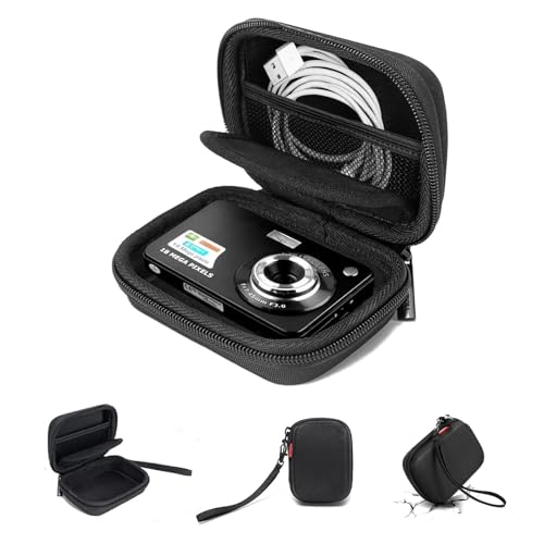 Cwatcun Carrying & Protective Case for Digital Camera, Small Camera Pouch for AbergBest 2.7" LCD Kodak Pixpro/Canon PowerShot ELPH 180/190 / DSCW830 Travel Cameras, Waterproof Shockproof Case - Black - color: Black