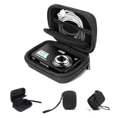 Cwatcun Carrying & Protective Case for Digital Camera, Small Camera Pouch for AbergBest 2.7" LCD Kodak Pixpro/Canon PowerShot ELPH 180/190 / DSCW830 Travel Cameras, Waterproof Shockproof Case - Black - color: Black