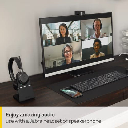 Jabra PanaCast 20 Conferencing Camera - Flexible Plug & Play Personal Video Solution Computer Webcam with AI-Powered 4K Ultra-HD, Intelligent Zoom, and Lighting Optimization - Black