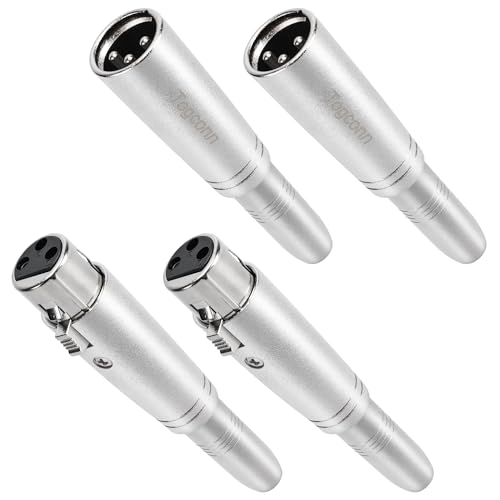 1/4" TRS to XLR Adapter Pack - 2x 1/4" Female to XLR Male/Female Adapters - color: TRS 6.35mm Female to (XLR Male & XLR Female), size: 4 Pack