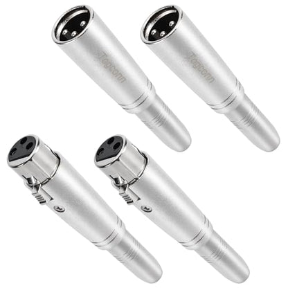 1/4" TRS to XLR Adapter Pack - 2x 1/4" Female to XLR Male/Female Adapters - color: TRS 6.35mm Female to (XLR Male & XLR Female), size: 4 Pack