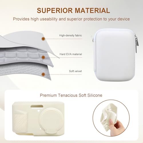 Case for Kodak PIXPRO FZ45 Digital Camera (Hard Case + Soft Silicone Cover) | Kodak PIXPRO FZ45 Digital Camera Hard Carrying Case and Soft Silicone Protective Case with Removable Lens Cover, White - color: White