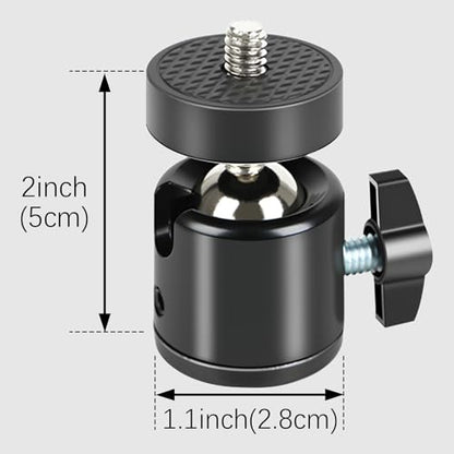 Mini Ball Head (6 Pack) 360 Rotatable Ball Heads Camera Mount Adapter, Compatible with Tripods, Monopods, Trail Cameras