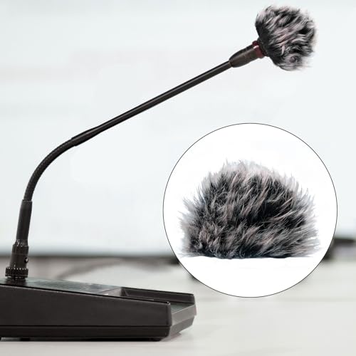 PAGOW 4 Pcs Mini Foam Microphone Windscreens ＆ Furry Cover, High Density Mic Headset Cover, Lapel Microphone Windscreen for Lavalier Microphones Noise Reduction (2pcs Foam + 2pcs Furry) - color: black,Foam(2pcs),Furry(2pcs)