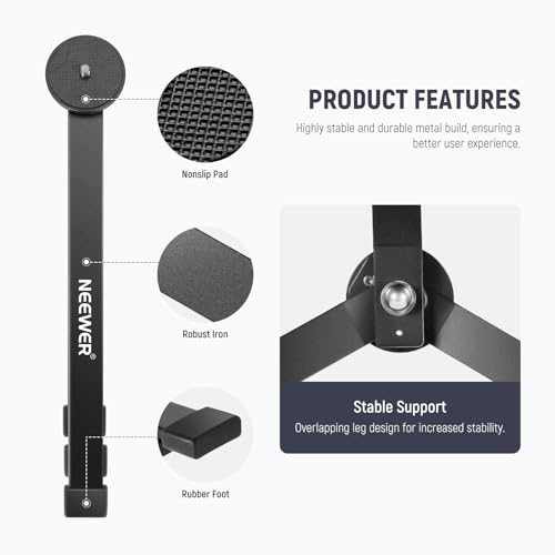 NEEWER Metal Mini Tripod Base for TL120C TL60 CL124 Tube Light Wand Stick, Extra Stable Foldable Handheld Tripod Legs Feet Tabletop Light Stand with 1/4" Screw, Silicone Pad, 3"/8cm Low Angle, CTN5 - style: CTN5