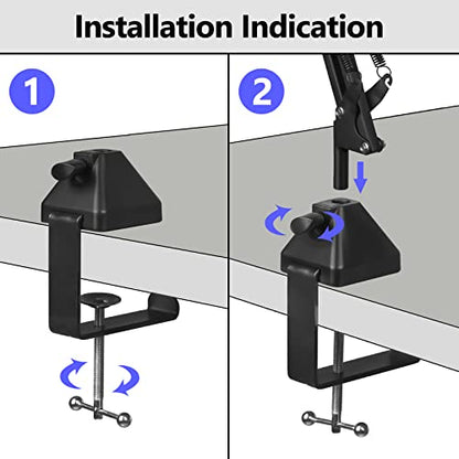 GEEKRIA for Creators Microphone Desk Mount Clamp, Boom Arm Clamps for Adjustable Mic Stand Compatible with TONOR T20, Aokeo AK-35, InnoGear Microphone Arm