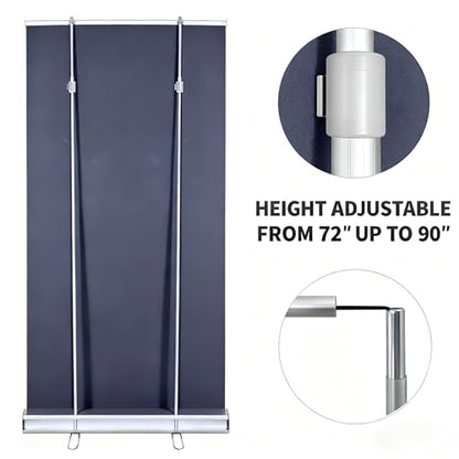 Retractable Backdrop Stand 60"x90" – Premium Plastic Adjustable Banner Frame, Lightweight Foldable Display Stand with Carry Bag for Photography, Trade Shows, Events – 4 Colors (Black / White / Green / Gray) (WHITE) - color: WHITE