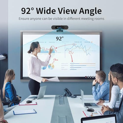 TOALLIN 2K QHD Webcam for Windows Hello Face Login, IR Facial Recognition Camera, USB Webcam with Microphone, 92° Wide Angle View, Computer Web Camera for Video Calls
