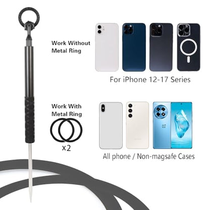 Ground Golf Monopod Phone Stand Holder with Spike Stake, 46" Extendable Selfie Stick & Universal 1/4" Screw - Record Stable Hands-Free Golf Swing Videos for magsafe and All Smartphones - style: Monopod