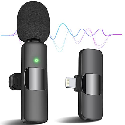 IIQ Wireless Lavalier Microphone for iPhone, Mini Professional Wireless Clip Mic, Tiny Lapel Mic for Video Interview, Podcast, Facebook, YouTube