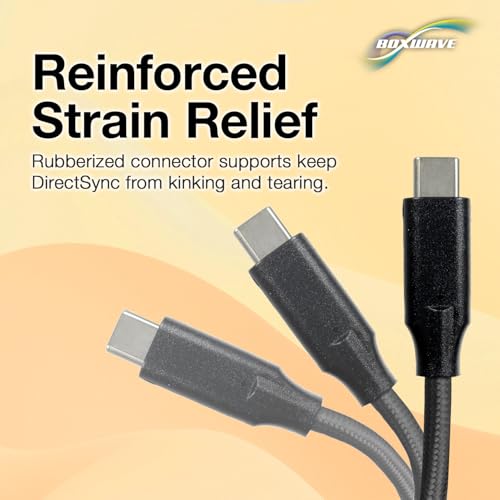 BoxWave Cable Compatible with Saneen Digital Camera 4K & 56MP - DirectSync PD Cable (10ft) - USB-C to USB-C (100W), Long Type C Braided Nylon Alloy Fast Charge - Jet Black