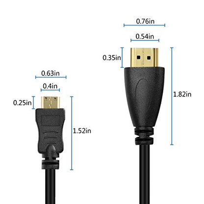UCEC Mini HDMI to HDMI Coiled, 1ft-1.47ft Small HDMI Cable Support 4K Ultra HD 1080p 3D Compatible with Atomos Ninja V V5, Monitors, Cameras, Projector, A to C - color: A to C