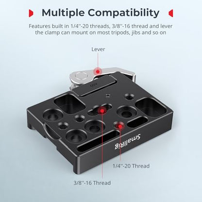 SmallRig Quick Release Mount Plate for Arca-Type, Baseplate Clamp with 1/4''-20 Threaded, 3/8''-16 Threaded and Lever - 2143B - style: Baseplate Clamp