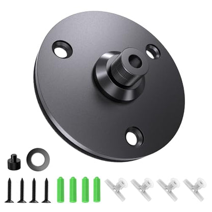 Mic Podium Flange Mounts with Pad, 5/8" Thread Microphone Gooseneck Table Stand, Sturdy Metal Wall Mountable Mic Flange Mount Bracket, Ideal for Podium Mic Stand and Various Settings, Black - size: 1 PC