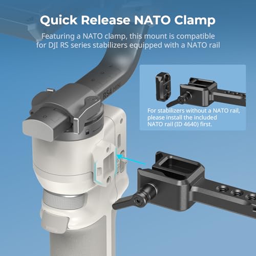 SmallRig Camera Monitor Mount w/Quick Release NATO Clamp, Cold Shoe Mount | Anti-Twist Design for DJI RS 4 Mini/RS 2 / RSC 2 / RS 3 / RS 3 Pro/RS 3 Mini - style: Classic