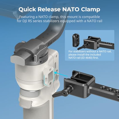 SmallRig Camera Monitor Mount w/Quick Release NATO Clamp, Cold Shoe Mount | Anti-Twist Design for DJI RS 4 Mini/RS 2 / RSC 2 / RS 3 / RS 3 Pro/RS 3 Mini - style: Classic