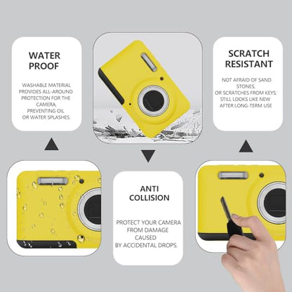 Case for Kodak PIXPRO FZ55,FZ55 accessories,Soft Silicone Protective Case,Comes with 2 Screen Protectors and 1 Wrist Strap - Yellow - color: Yellow